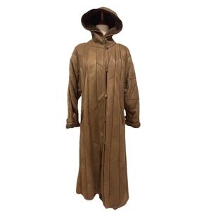 Christ Leder Seit 1954 Leather Coat Sherling Hooded Women's L/XL See Measurement